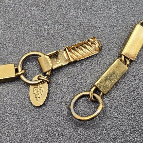 Vintage Signed Vendome Gold Tone Rectangle Link Necklace 56" Long - Picture 9 of 9